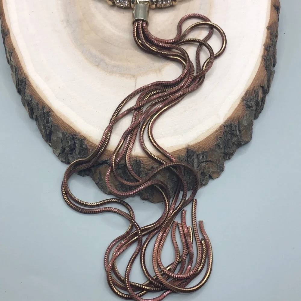 WHBM long tassel collar necklace statement style new.